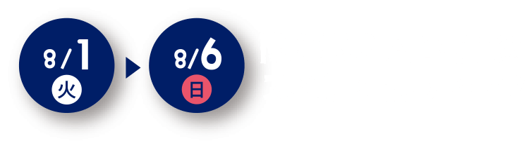 8/1(火)～8/6(日)開業50周年記念スペシャルウィーク